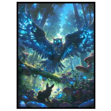 Imagem de KABINKA MTG Card Sleeves - 100 Standard Size Pack Clear Front & Matte Finish Back with Owl, Premium Sleeves for Magic The Gathering TCG