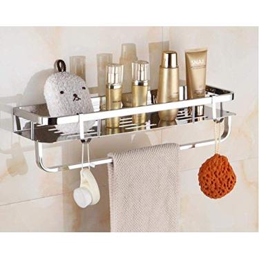 Imagem de Toalheiro de aço inoxidável, barra de prateleira de parede, toalheiro de banheiro, toalheiro com ganchos, suporte de armazenamento, para banheiro, cozinha, hotel-C-60 cm (B)