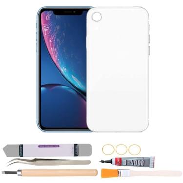 Imagem de Dymicbit Substituição de vidro da capa traseira compatível com iPhone XR de 6,1 polegadas com kits de ferramentas de reparo (branca)