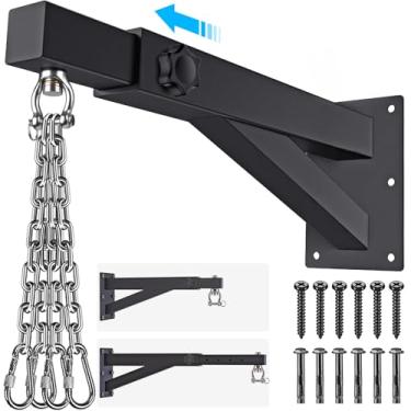 Imagem de SELEWARE Suporte de parede resistente para saco de pancadas para boxe, Muay Thai e MMA, comprimento ajustável, vem com correntes pesadas