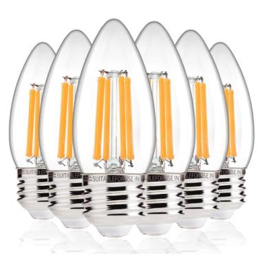 Imagem de Lâmpada LED ALAMPEVER 800LM 5,5W 2700K E26 100W, pacote com 6