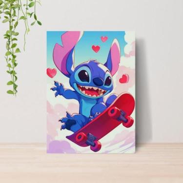 Imagem de Quadro Lilo e Stitch Infantil A4  Placa MDF 02 - Lomi Art