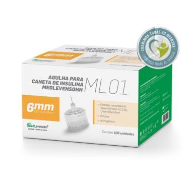 Imagem de Agulha 6mm para Caneta de medicamentos injetáveis Medlevensohn 100 Uni