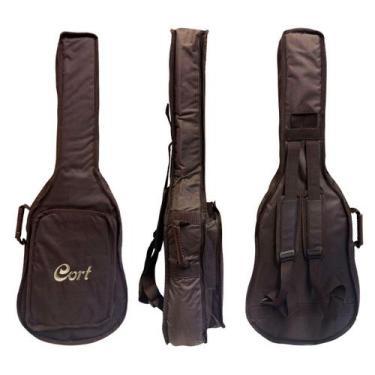 Imagem de Capa p/ violão folk luxo cargo ny-600 "cort" marrom