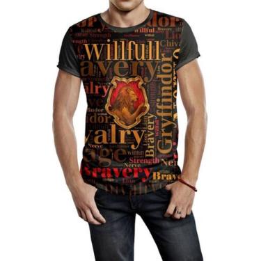 Imagem de Camiseta Masculina Harry Potter Gryffindor Ref:398 - smoke, Preto, G