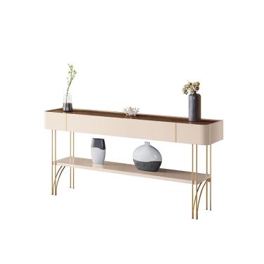 Imagem de Aparador Decorativo Rennes Pés de Aço MDP/MDF Off White/Castanho G26 - Gran Belo