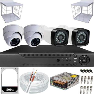Imagem de Kit Cftv 4 Câmeras Segurança 2mp 20m Dvr Full Hd 4 Ch Completo - CITRO