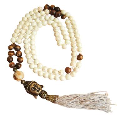 Imagem de Japamala terço 108 contas em pedra olho de tigre