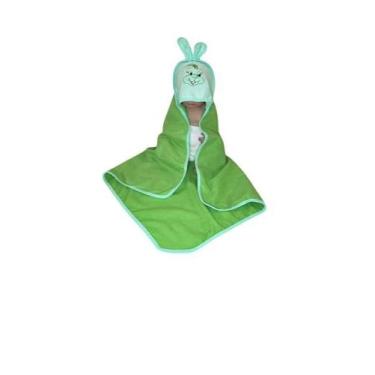 Imagem de Toalha Capuz Para Bebê Felpuda Com Bordado de Microfibra Extra Macio. 