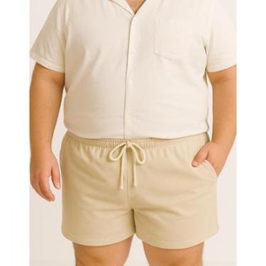 Imagem de Shorts Plus Size Linho Masculino Básico G1 Á G4 Moderno Liso-Masculino