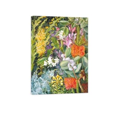 Imagem de BMZFYBS Pôster e impressões em tela de flores vintage - reprodução de pintura de arte de parede famosa - Flores 7 imagens prontas para pendurar tela embrulhada 70 x 100 cm 27 x 39 pol