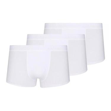 Imagem de Kit 10 Cuecas Modelo Sunga Algodão Elastano Lupo Cós Largo, Branco, GG