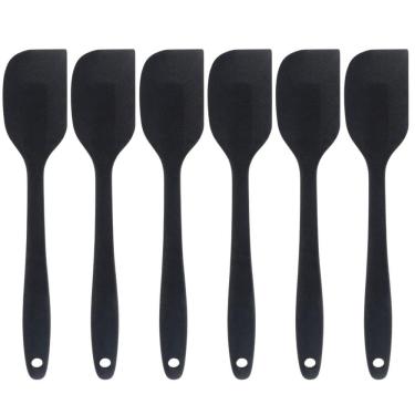 Imagem de Espatula De Silicone Preta Grande Kit 06 Un