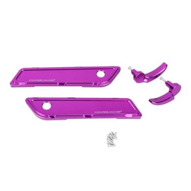 Imagem de POWER JAMES Bolsa de selim roxa de alumínio, capa de dobradiça com kit de alforje, compatível com Harley Davidson 2014-2023 Touring FLHX, modelos FLTR