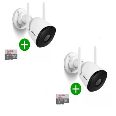 Imagem de kit 2 Câmera De Vídeo Intelbras Im5 S Full Hd 1080p Com Cartao 64gb