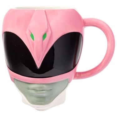 Imagem de Silver Buffalo Caneca de cerâmica esculpida 3D Power Rangers Ranger rosa Kimberly Hart, 590 ml