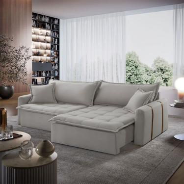 Imagem de Sofá Cama Veludo em Madeira Eucalipto 220cm Braço 20cm Arizona Meu Sofá Online