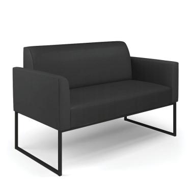 Imagem de Sofá Namoradeira Base Industrial Preto Marisa Corino D03 - D\&#039rossi Cor Preto