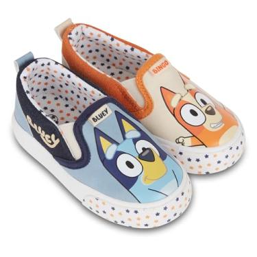 Imagem de Bluey e tênis slip-on bingo, bandit, chilli - tênis slip-on para crianças (branco, 9)