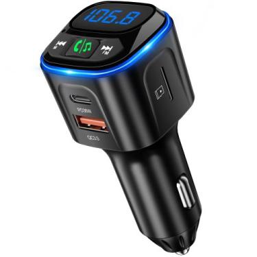 Imagem de Adaptador de carro com transmissor FM SONRU Bluetooth 5.3 PD36W e QC18
