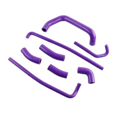 Imagem de XAJINGSU Kit de mangueira de refrigeração de radiador de silicone para Kawasaki ZX7R 1996-2003 97 98 99 01 02 3 camadas 4,5 mm 11 cores (roxo brilhante)