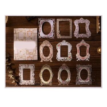 Imagem de AYNEFY 20 Folhas de Molduras de Papel de Scrapbook Vintage, Bordas de Moldura de Foto Oca Em Relevo para Elaboração de Diários Indesejados, Enfeites de Colagem, Decoração de álbum DIY e (Tipo C)