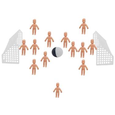 Imagem de Kit Decoração Miniatura Topo de Bolo • Maquete Escolar • Artesanato DIY • Festa Infantil (Futebol Preto e Branco, 2 Trave 1 Bola 13 Bonecos Xaxa)