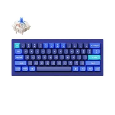 Imagem de Keychron Q4 Wired Custom Mechanical Keyboard, QMK/VIA Programmable Macro, Full Aluminum, Hot-Swappable Gateron G Pro Blue Switch, 60% Layout Double Gasket Compatible with Mac and Windows - Blue