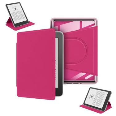 Imagem de GUKSRASO Capa para Kindle Paperwhite 11ª Geração/Edição Signature (6.8", 2021) – 360° Giratória, Capa Magnética Removível, Suporte Ajustável, Traseira Transparente, Auto Ligar/Desligar
