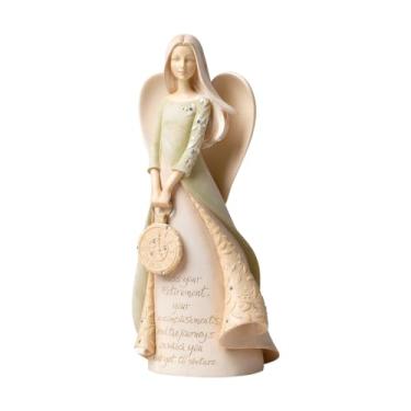 Imagem de Enesco Foundations Collection Estatueta de anjo Bless Your Retirement - Estatuetas decorativas colecionáveis de resina pintada à mão decoração de casa escultura prateleira estátua quarto escritório