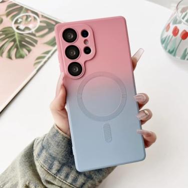Imagem de MVVKKY Capa magnética de silicone gradiente à prova de choque para Samsung S24Ultra (para Samsung S24Ultra/cor 3)