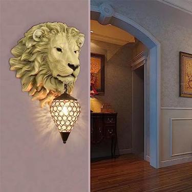 Imagem de Luminária de parede Leão de Arte Contemporânea Personalizada e Criativa para Sala de Estar, Quarto, Escritório, Casa de Campo, Quarto Infantil, Corredor de Hotel, Luz LED (Estilo 11)