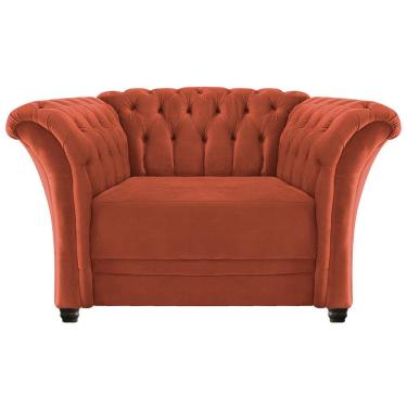 Imagem de Poltrona Decorativa Chesterfield Sofia Suede Terracota