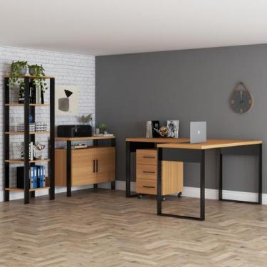 Imagem de Conjunto Home Office 4 Peças 100% Mdf Pratice - Pradel