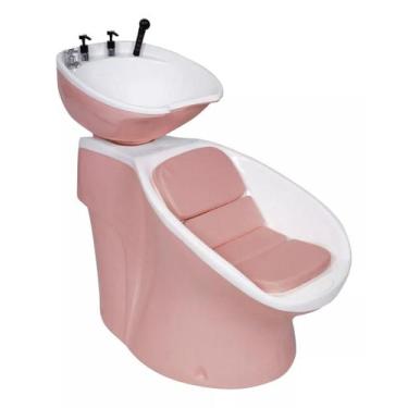 Imagem de Lavatório Cabeleireiro Neon Shampoo Luxo Rose Gold com Branco - Moveis