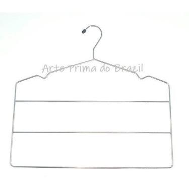 Imagem de 6 Cabideiros Calça Cromado 3 Niveis Mancebo Multifuncional - Arte Prim