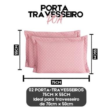 Imagem de Kit Porta Travesseiro Percal 180 Fios Algodão 02 Peças Toque Macio Div
