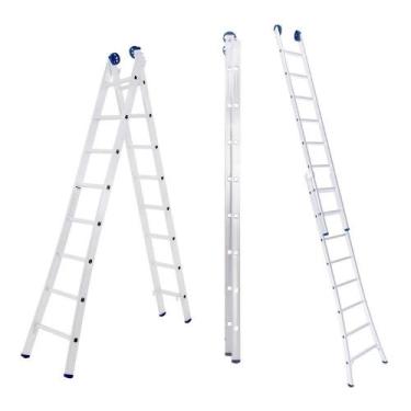 Imagem de Escada Extensiva Mor Alumínio 8x2 Degraus