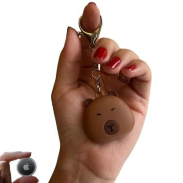 Imagem de Case Chaveiro em Silicone Premium para AirTag, Ultra Resistente, Antirrisco e Fácil de Instalar, Ideal para Chaves, Mochilas e Coleiras, Design Moderno e Durável (Capivara)