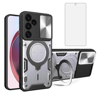 Imagem de Asuwish Capa de telefone para Samsung Galaxy S24 FE 5G capa magnética para câmera deslizante com protetor de tela de vidro temperado e suporte de anel acessórios para celular híbrido fino S 24 EF AI