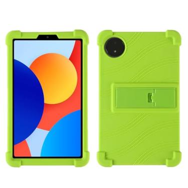 Imagem de QYiiD Capa para Xiaomi Redmi Pad SE 8.7, capa protetora dobrável de silicone leve para crianças com suporte dobrável para Redmi Pad SE 22.1 cm 4G 2024, verde