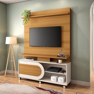 Imagem de Home Theater Órbis com Rodízios TV atÃ:copyright: 55 Polegadas em Cinamomo/Off White G26 - Hb Móveis