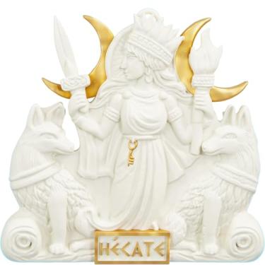 Imagem de Estátua Hecate - Deusa grega - Alto Relevo - Versão 8 (Cor Mármore Dourado)