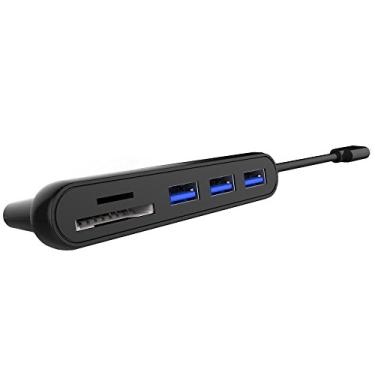 Imagem de UPTab Adaptador de leitor de cartão USB-C (tipo C) para 3xUSB3, SD/TF – Compatível com Apple MacBook, MacBook Pro, MacBook Air 2018, iPad Pro 2018, iMac 2017 com portas Thunderbolt 3 e mais