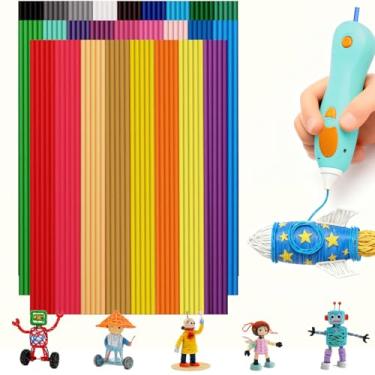 Imagem de 130 peças Logiim 26 cores PCL 3D refil de filamento de caneta compatível com 3Doodler Start+, filamento de baixa temperatura, 2,5 mm total 1950 cm, seguro e fácil para crianças