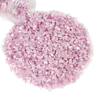 Imagem de Peças quebradas de cascalho de vidro triturado de 600 g, cobertura de solo de paisagem de jardim, plantador de suculentas, planta aérea, artesanato de resina epóxi, enchimento de vaso, decoração de