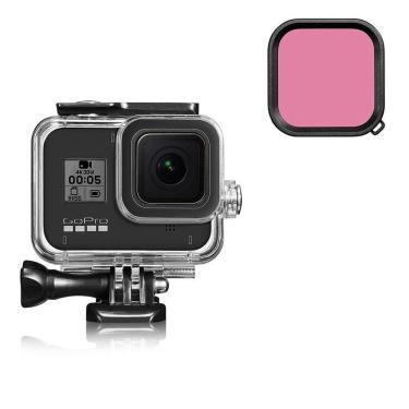 Imagem de Filtro de Mergulho Vermelho Claro para Câmeras GoPro Hero 8