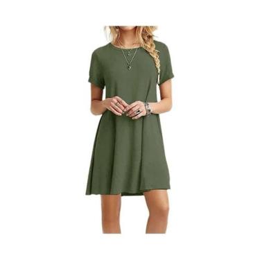 Imagem de Vestido Feminino Vintage Casual - Manga Curta, Gola Redonda e Estampa 