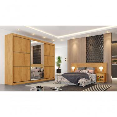 Imagem de Guarda Roupa Casal 6 Gavetas Com Espelho Bragança-peroba Móveis Europa