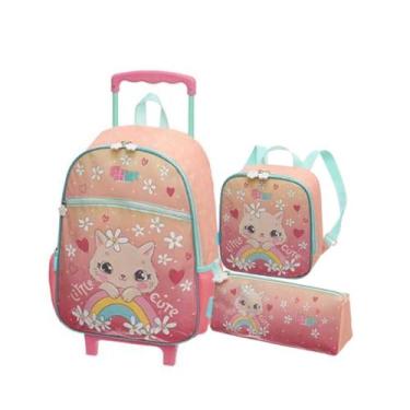 Imagem de Mochila C Rodinhas Lancheira Estojo Pack Me Little Cute Original - Pac